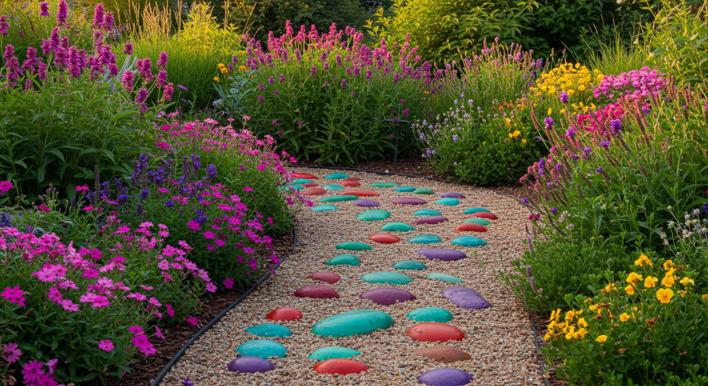 decoracao de jardim com pedras pintadas