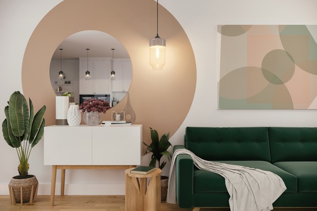 como usar espelhos para ampliar a sala de estar