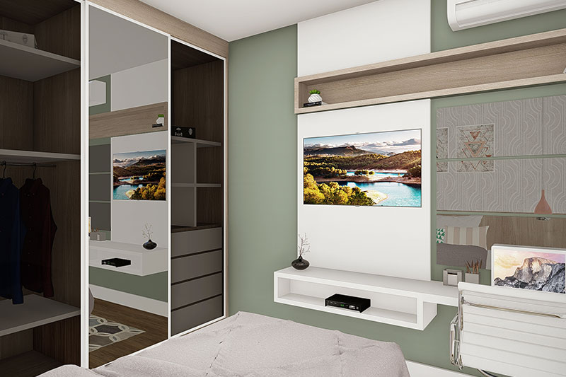 decoracao de quarto com escrivaninha