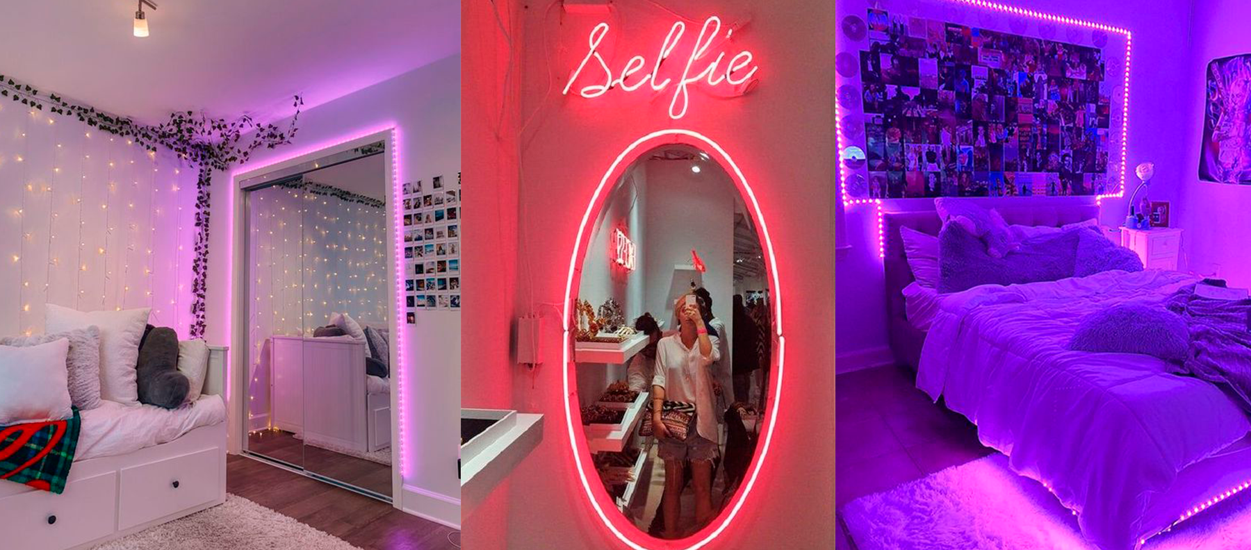 luzes de LED vs luzes de fada para decoração de quarto