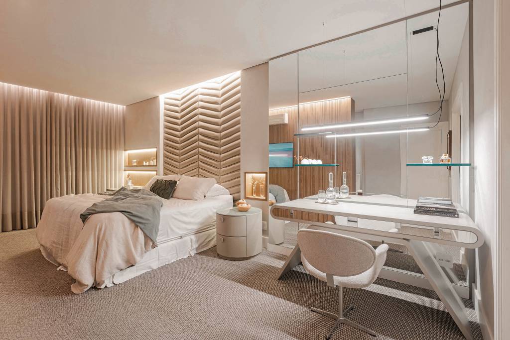 penteadeira suspensa ou camarim qual a melhor para quarto