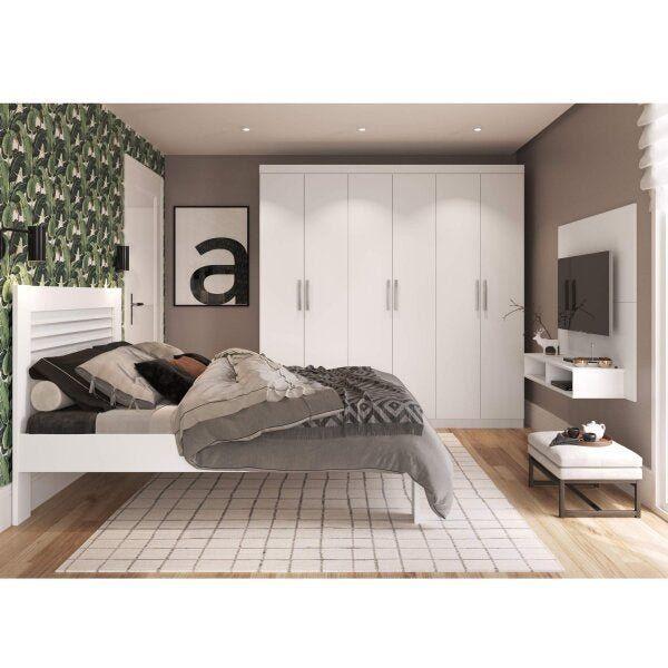 decoracao de quarto pequeno de casal com tv