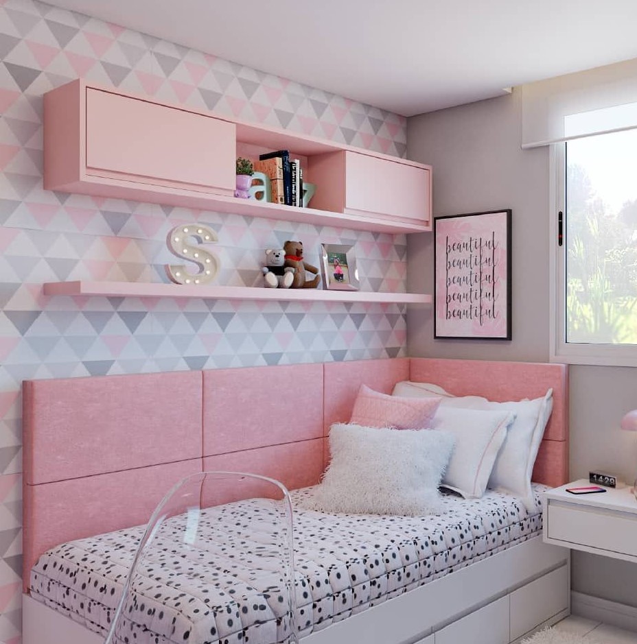 decoracao quarto rosa barato e elegante