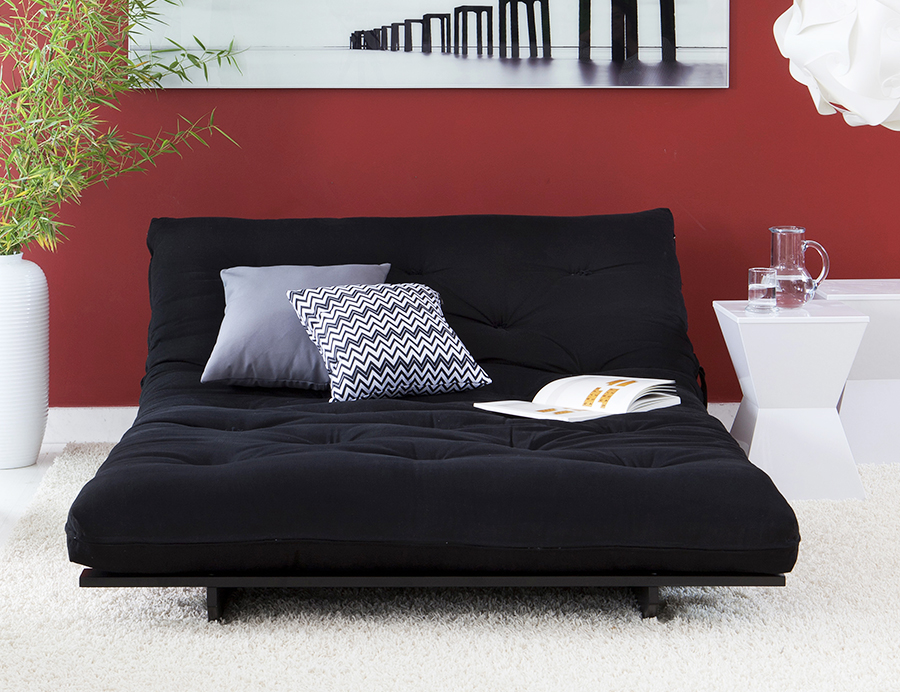 decoracao de sala com futon