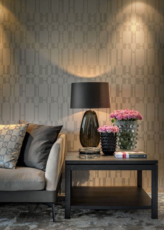 decoracao de sala com papel de pareded