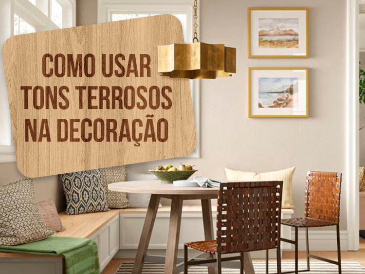 como aplicar tons terrosos em sala pequena