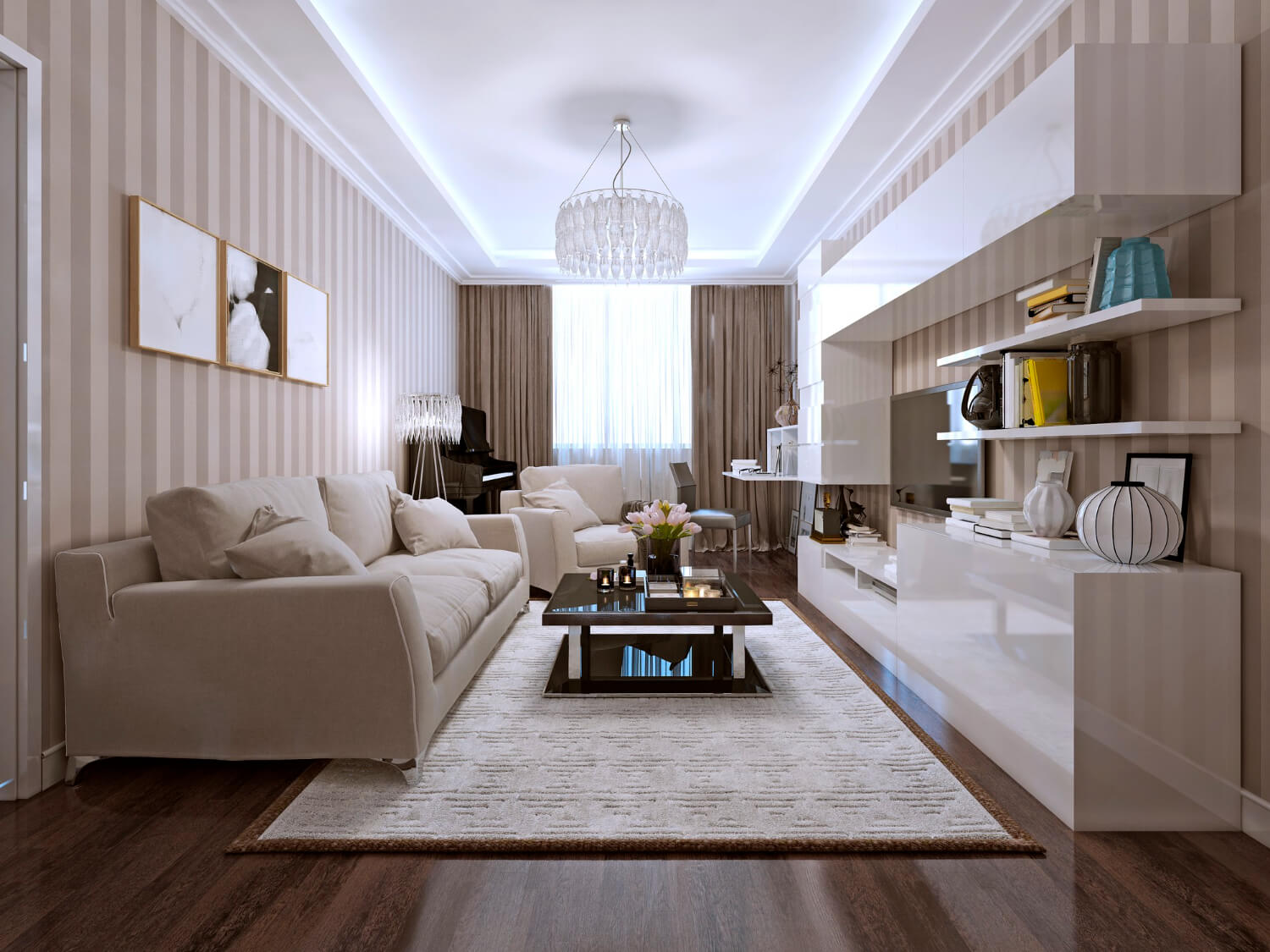 iluminacao led para sala moderna pequena