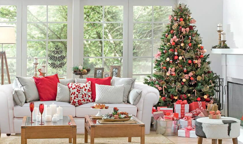 ideias de decoração de sala para o natal simples