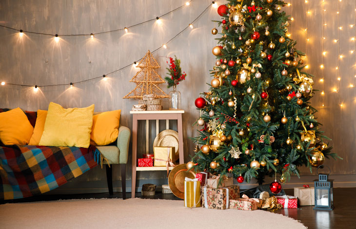 ideias de decoração de sala para o natal simples