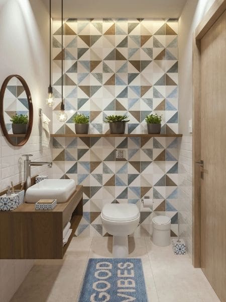 ideias criativas decorar banheiro pequeno e estreito