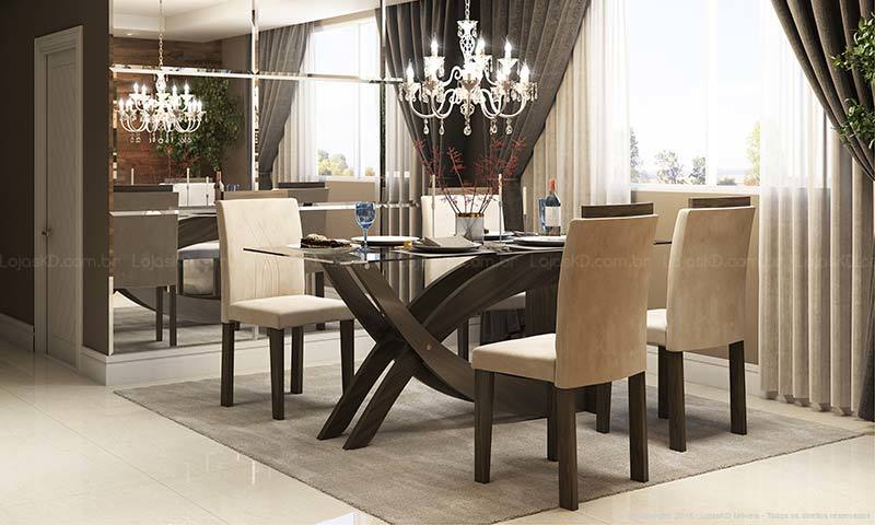 ideias de espelho para sala de jantar pequena