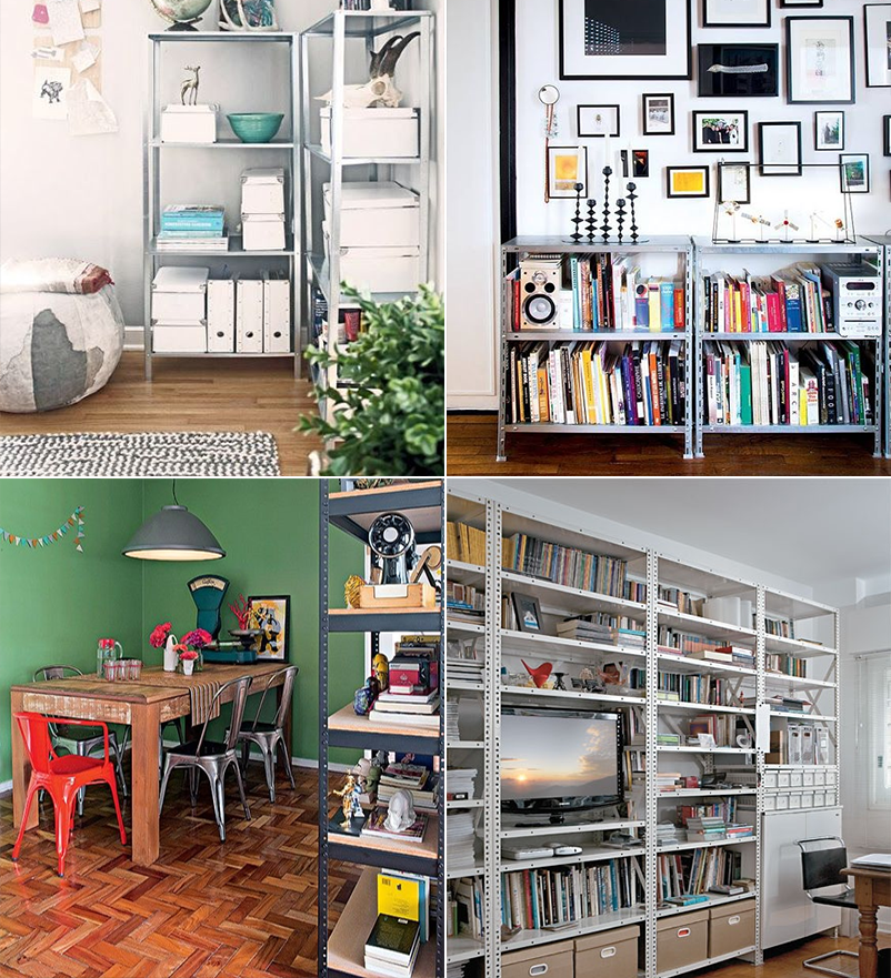 estante de aco na decoracao