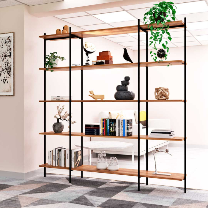 estante de aco na decoracao