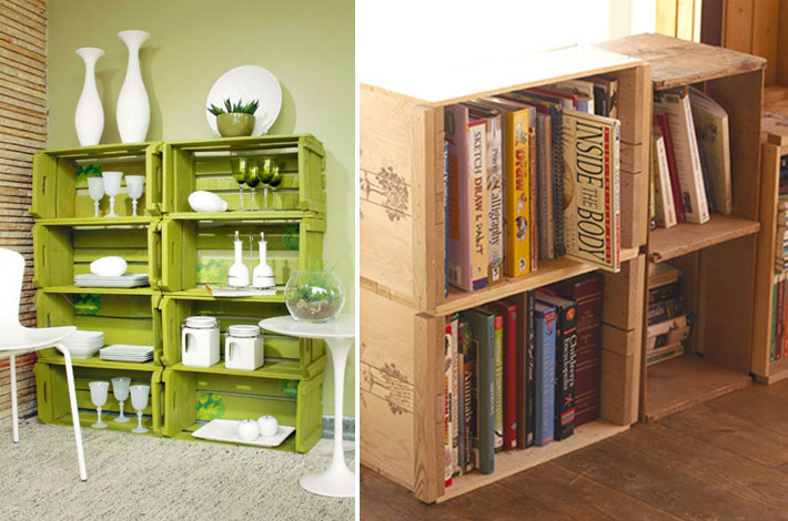 DIY: Como Montar Sua Estante de Livros com Caixotes de Feira