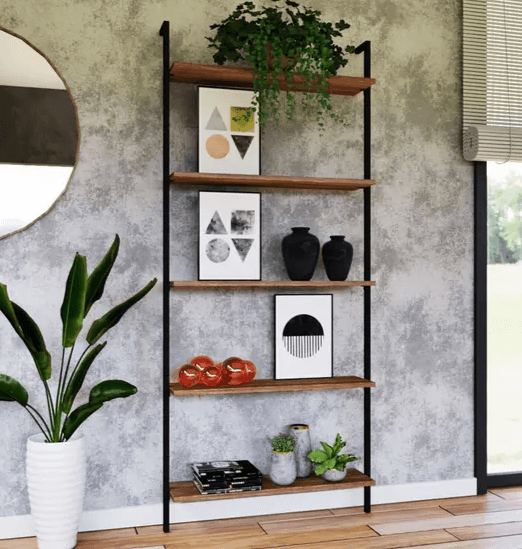 como decorar estante industrial com plantas
