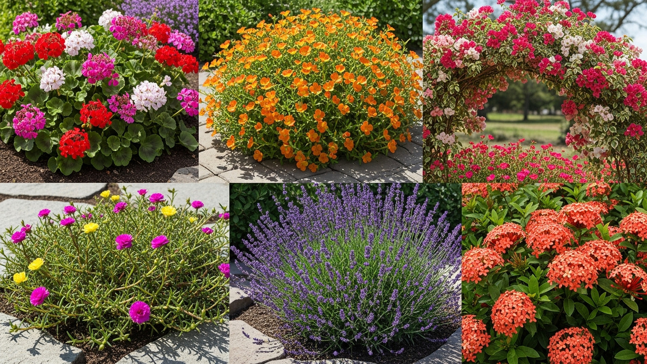 melhores flores para sol intenso e pouca agua