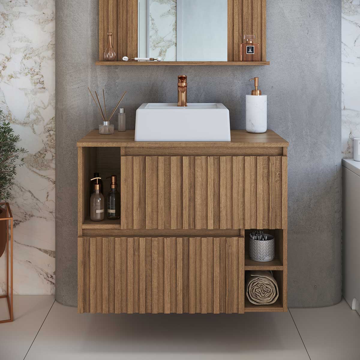 gabinete de banheiro 90 cm com duas cubas