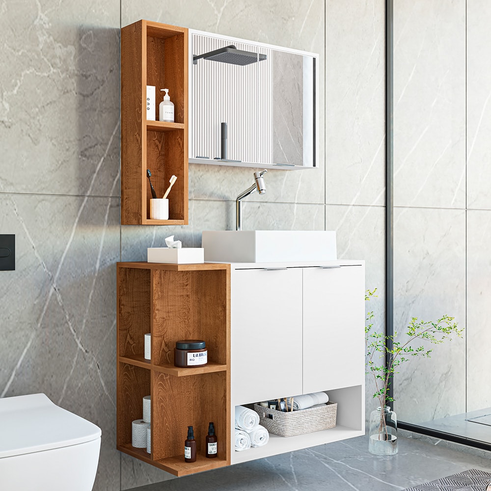 Maximizando o Espaço: Dicas para Gabinetes de Banheiro de 90cm com Duas Cubas