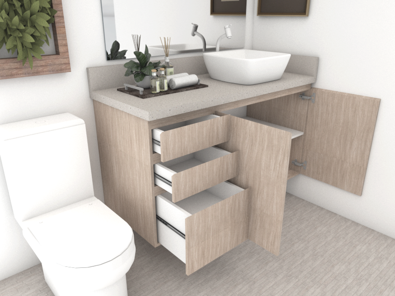 Tendências em Design de Banheiros: Gabinetes de 90cm com Acabamento Moderno