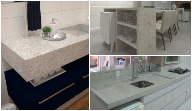 ideias de decoração com granito branco