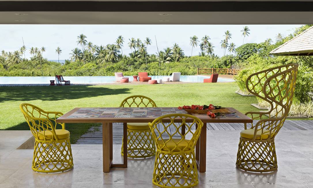 ideias de jardim com moveis de corda nautica