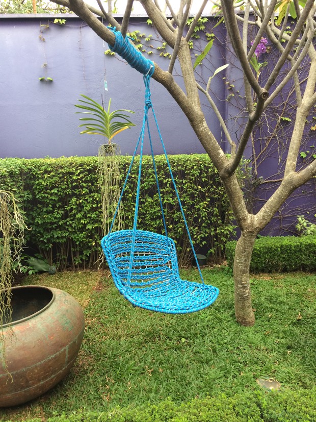 ideias de jardim com moveis de corda nautica