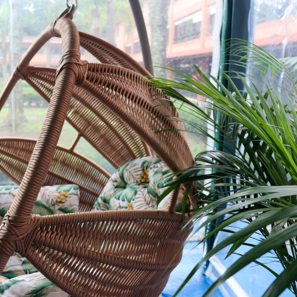 balanço suspenso corda nautica para pergolado