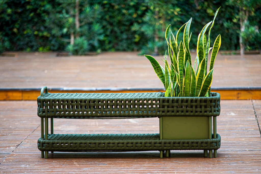 ideias de decoração jardim com moveis corda nautica