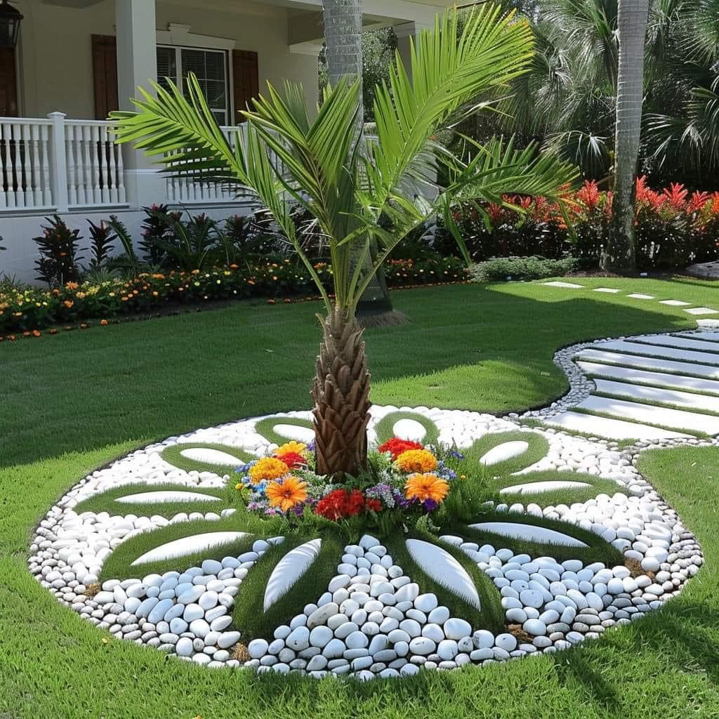 jardim no quintal com folhagens