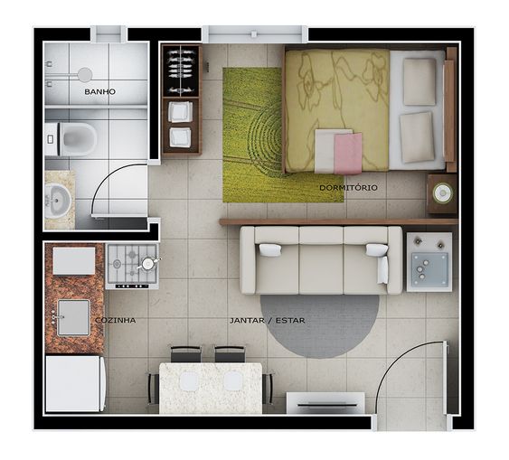 melhores ideias decoracao kitnet pequena