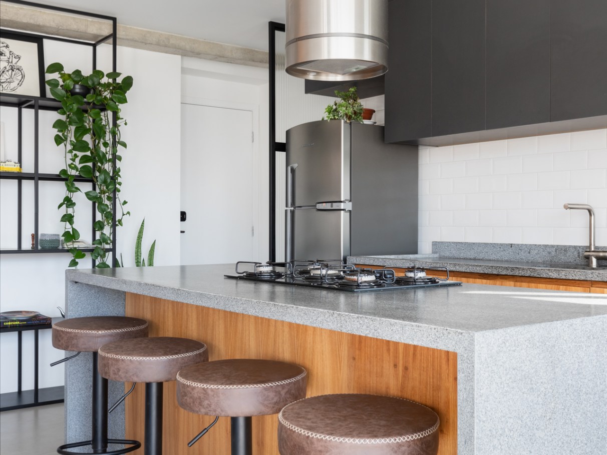 ideias de ilha de cozinha moderna para apartamentos pequenos