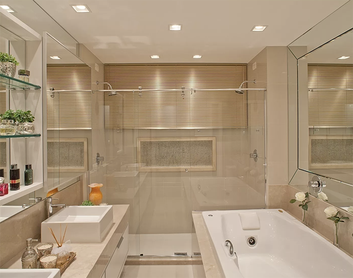 iluminacao led ou fluorescente banheiro