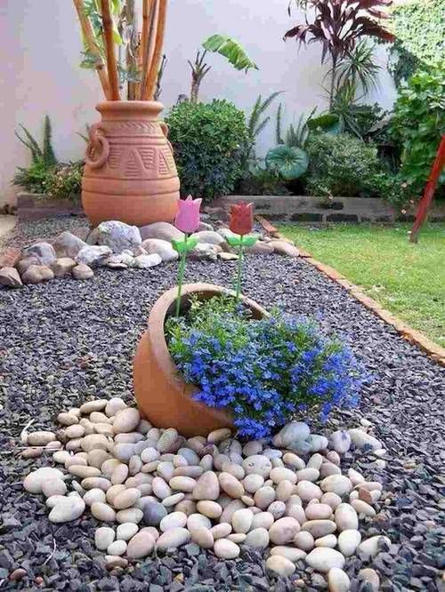 como fazer jardim de pedra