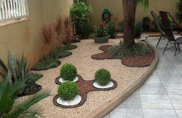 jardim de pedras com brita