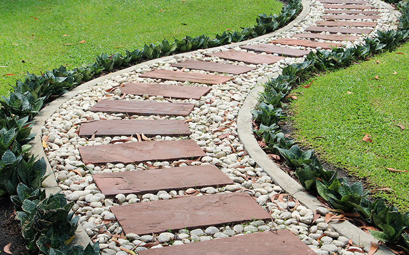 jardim de pedras brancas