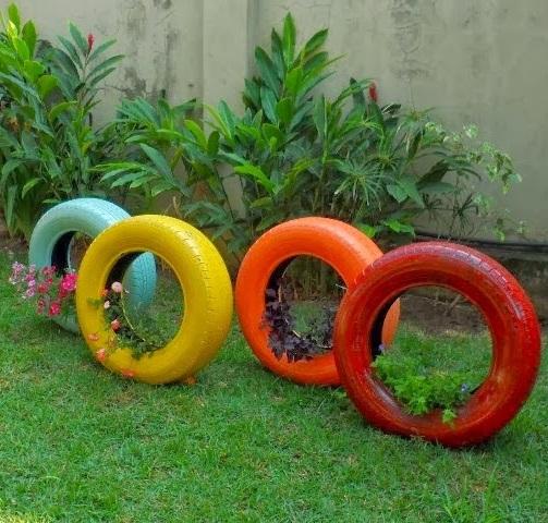 quanto custa fazer jardim de pneus
