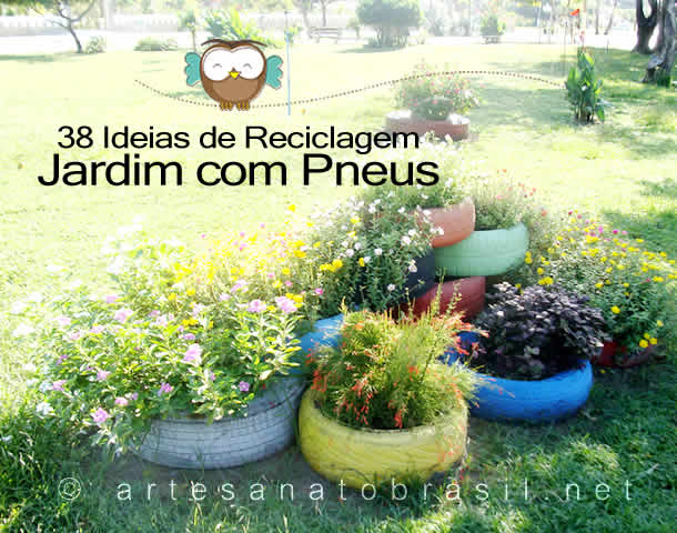 jardim com pneus