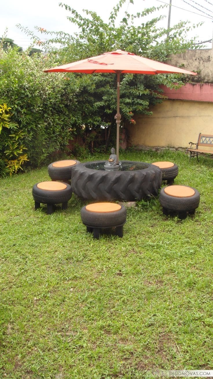 jardim de pneus vs jardim tradicional