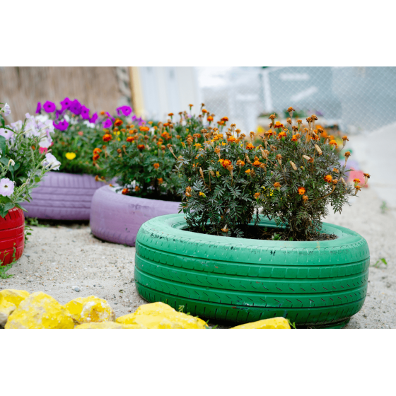 como pintar pneus para jardim