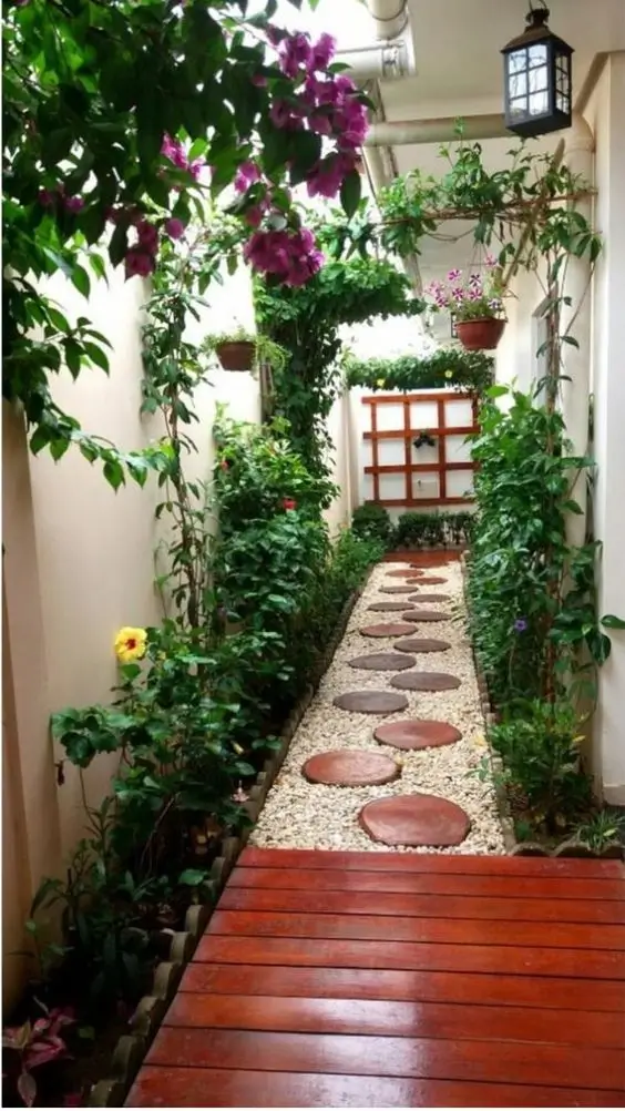 jardim simples no quintal