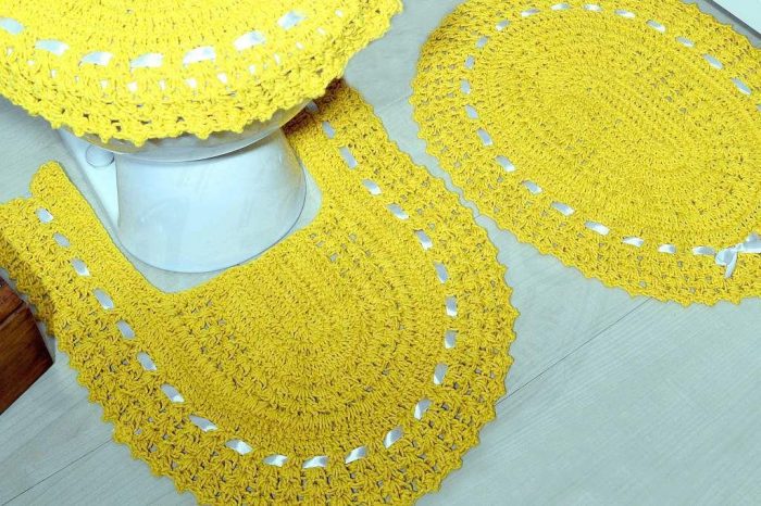 jogos de banheiro croche amarelo sol ideias e inspiracoes