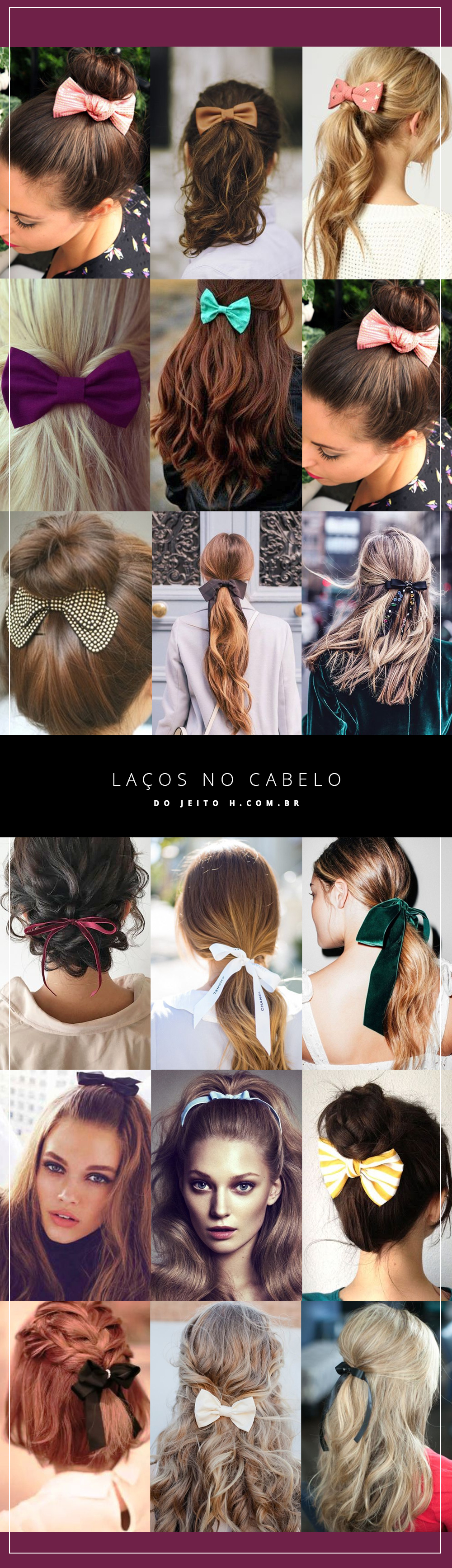 laços de cabelo tendência inspiração