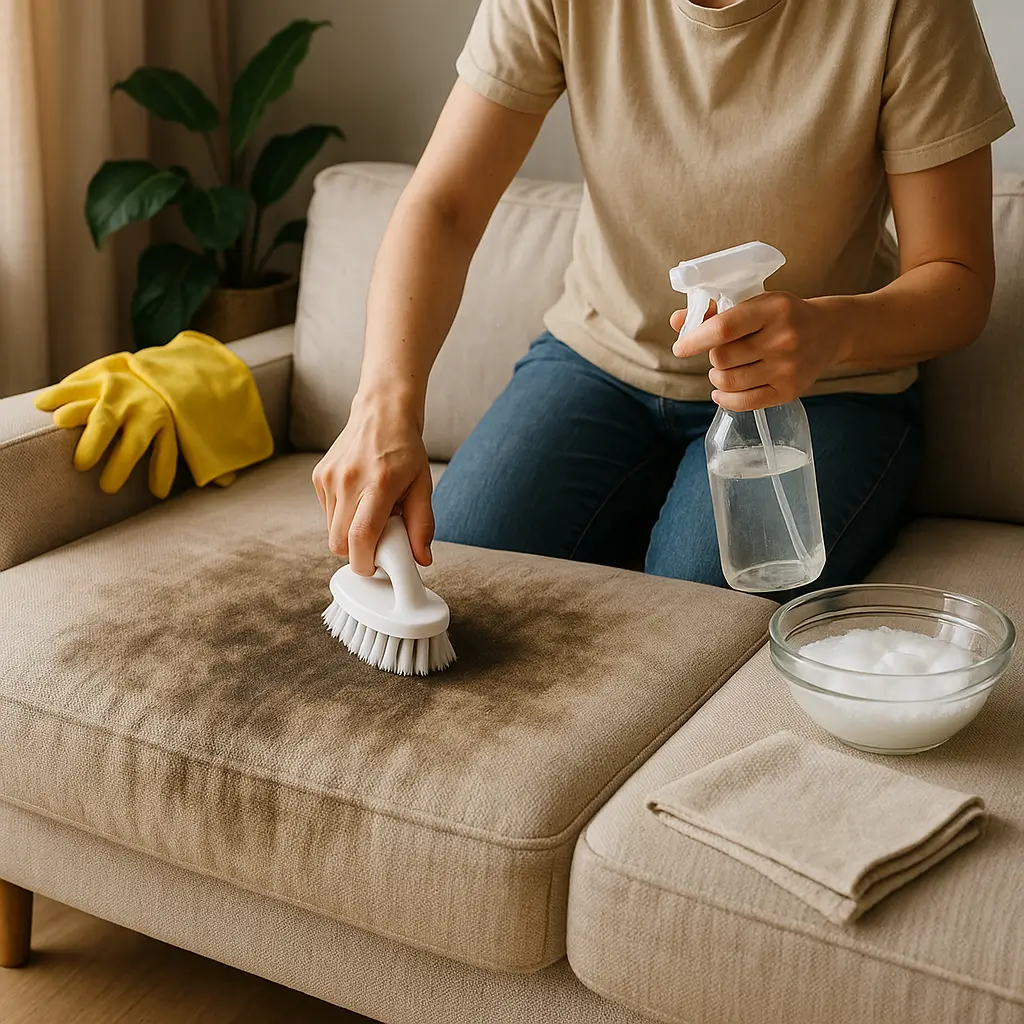 limpar sofa a seco em casa