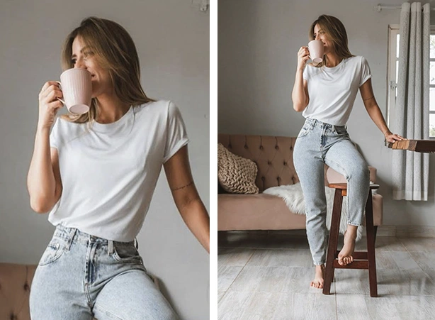 looks com camiseta branca basica