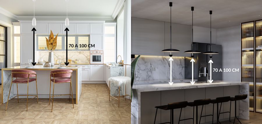 luminarias pendentes para bancada de cozinha