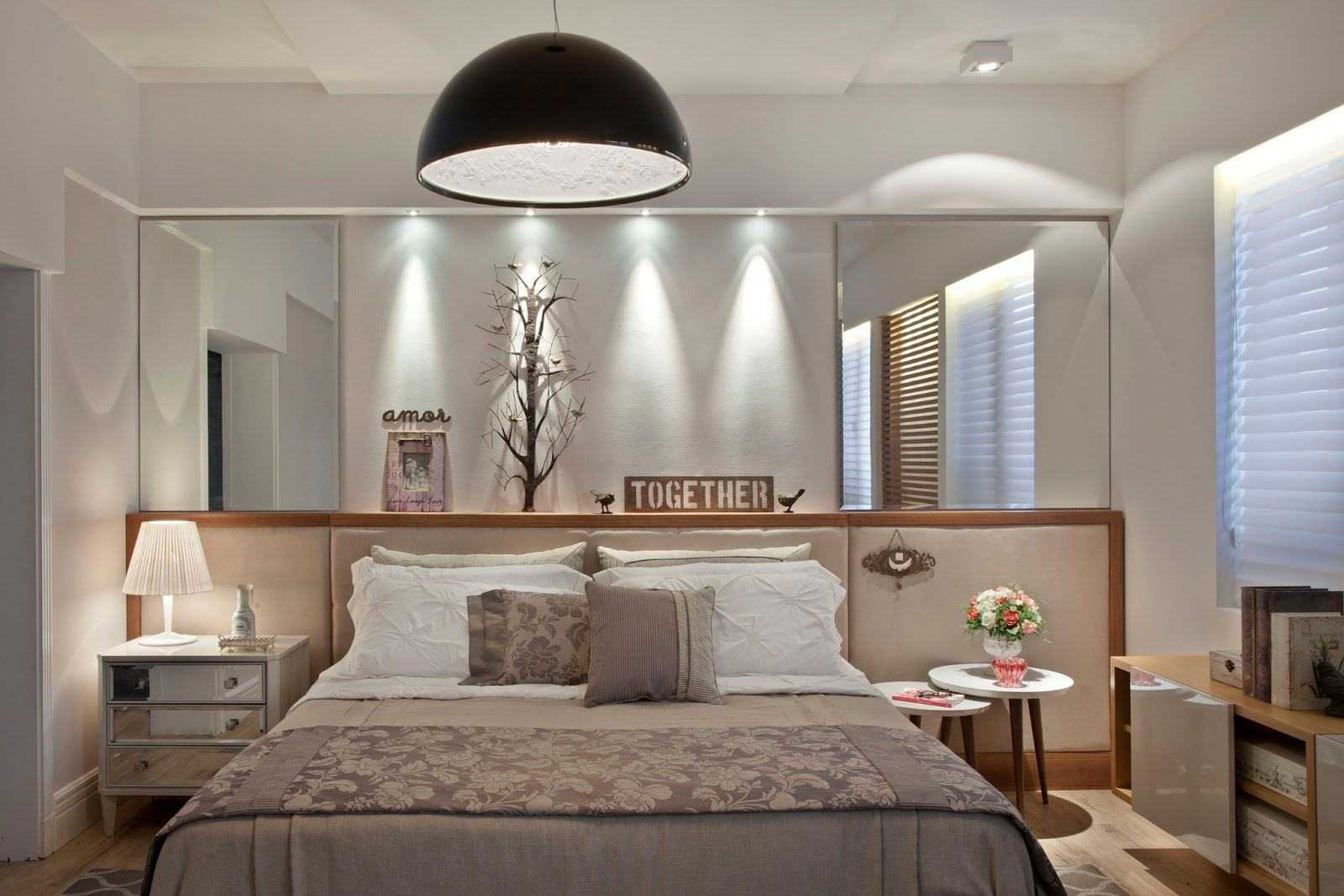 lustre de teto redondo para quarto de casal pequeno