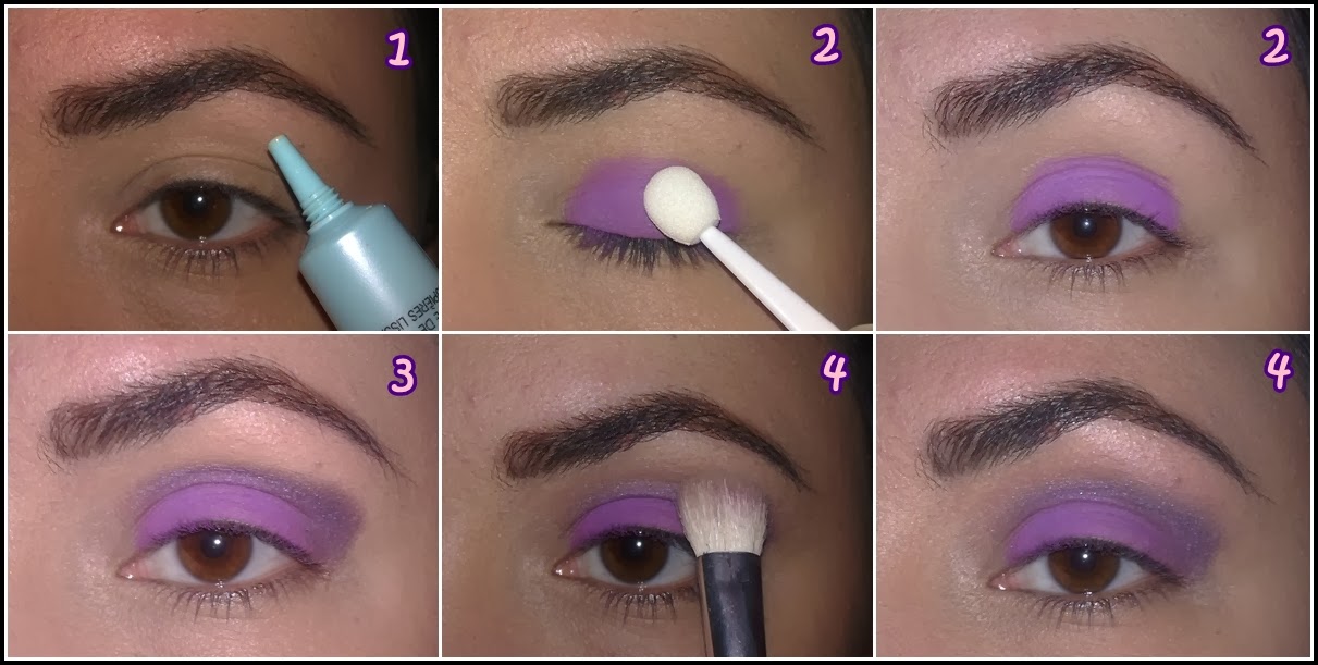 tutorial maquiagem lilás esfumado para olhos castanhos
