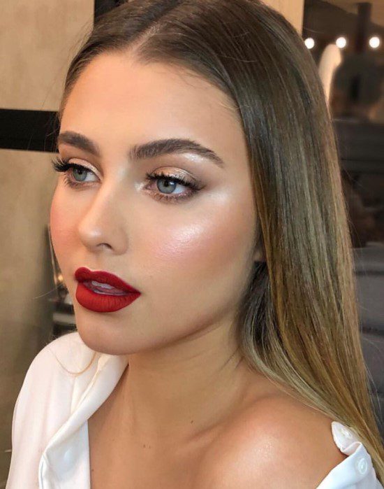maquiagem batom vermelho pele morena