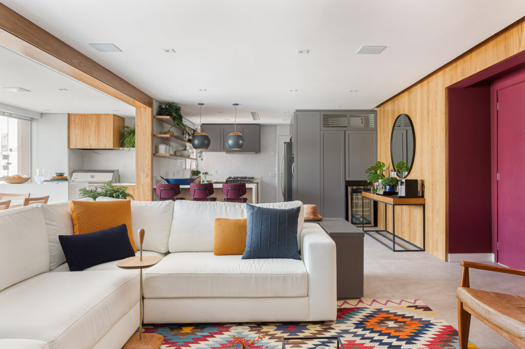 painel ripado marcenaria sala de estar