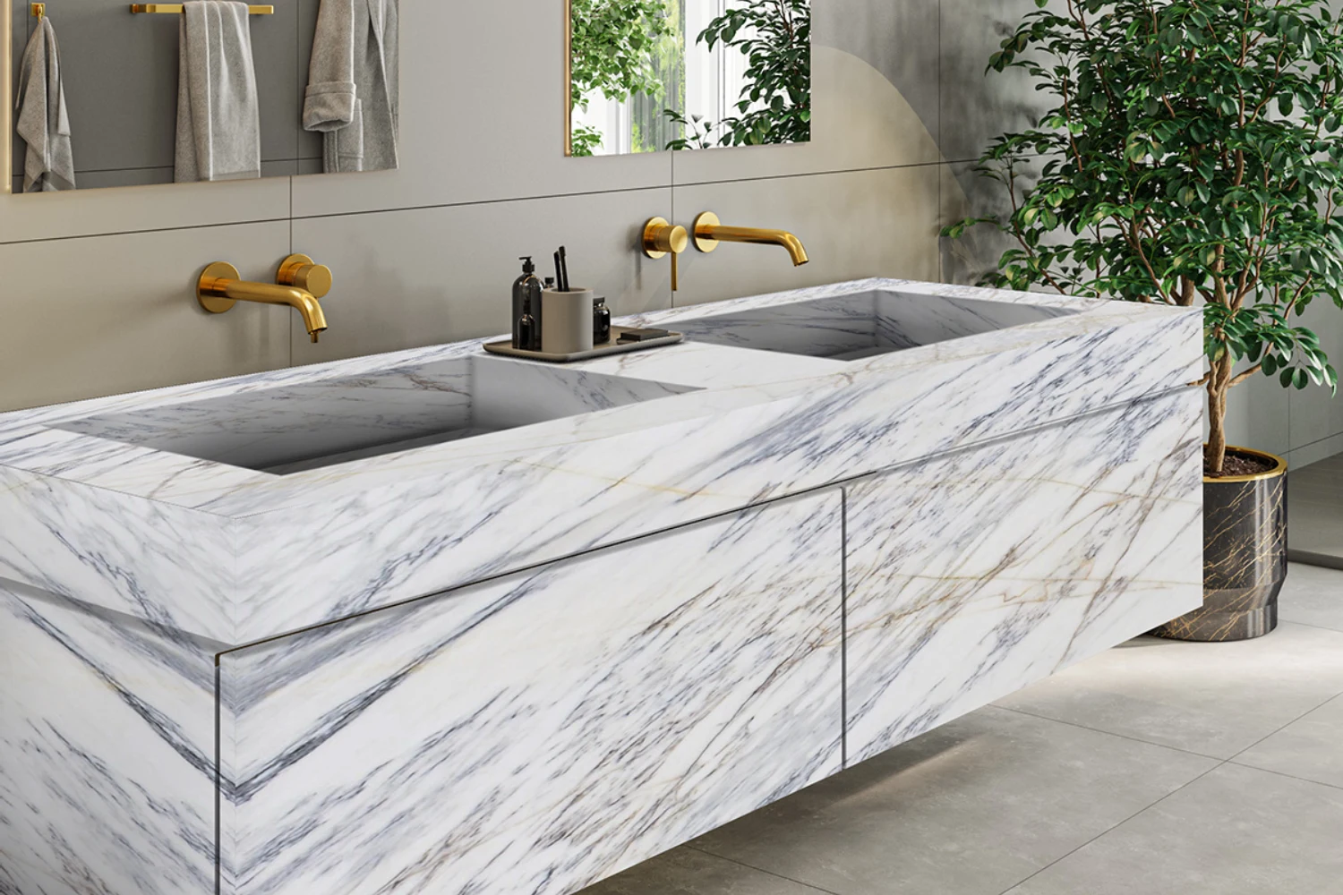 Ideias Criativas para Aplicar Mármore Travertino em Banheiros Modernos